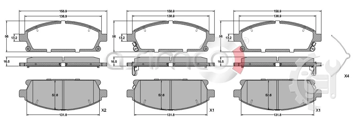 Asimco Front Brake Pads for Nissan Quest