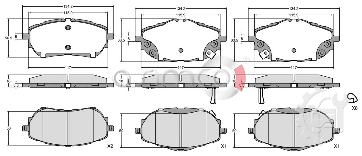Asimco Front Brake Pads for Toyota Auris (2012–2018)