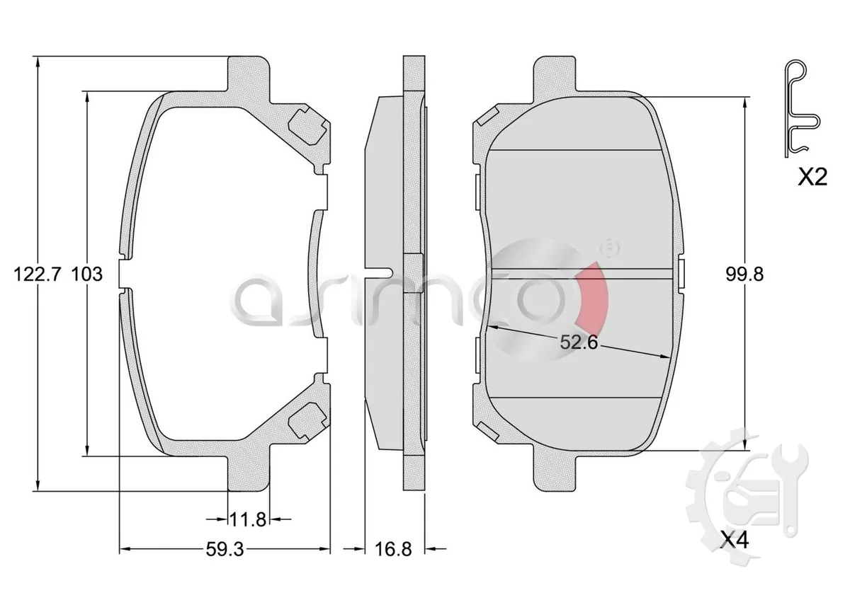 Asimco Front Brake Pads for Toyota IPSUM