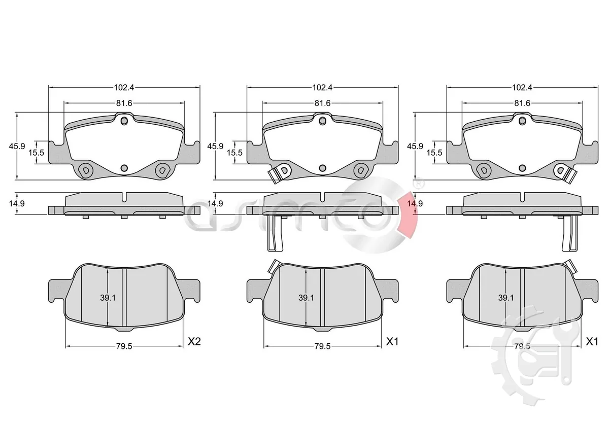 Asimco Rear Brake Pads for Toyota Auris