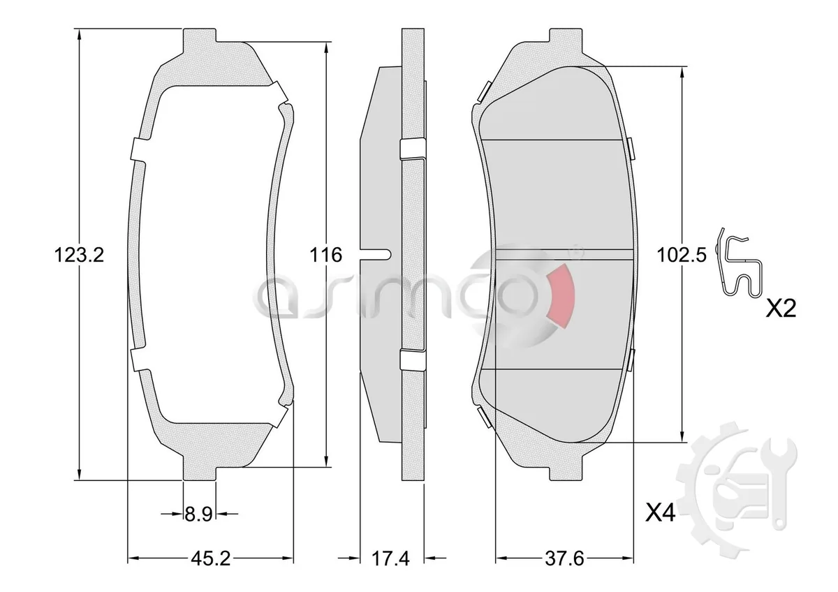 Asimco Rear Brake Pads for Toyota Land Cruiser (1998–2008)
