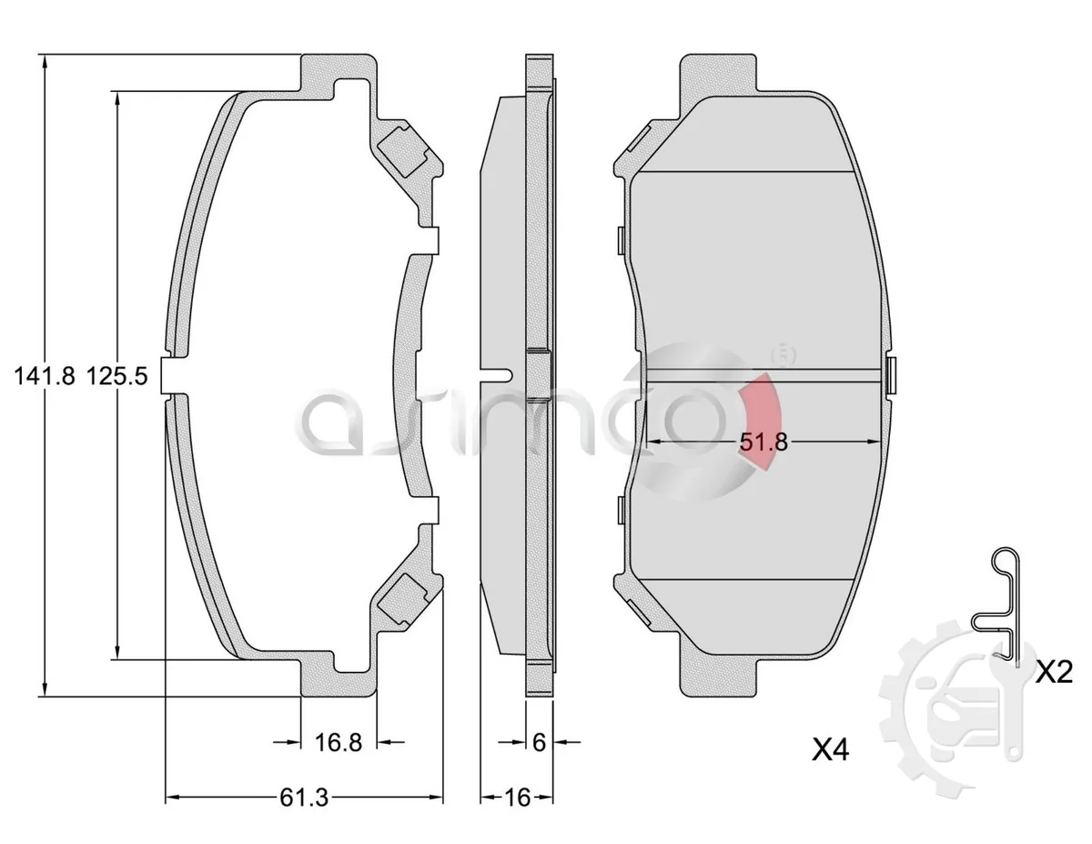 Asimco Front Brake Pads for Mazda CX-5