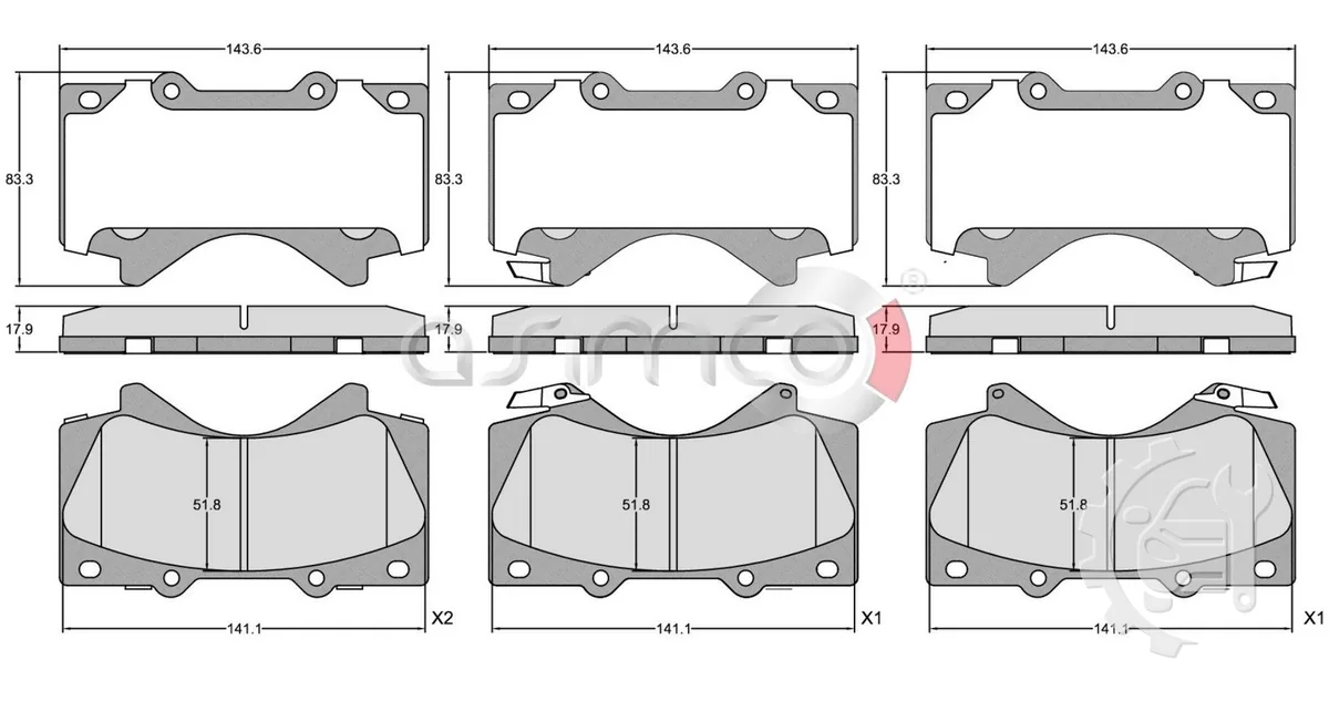 Asimco Front Brake Pads for Toyota Land Cruiser (From 2007)