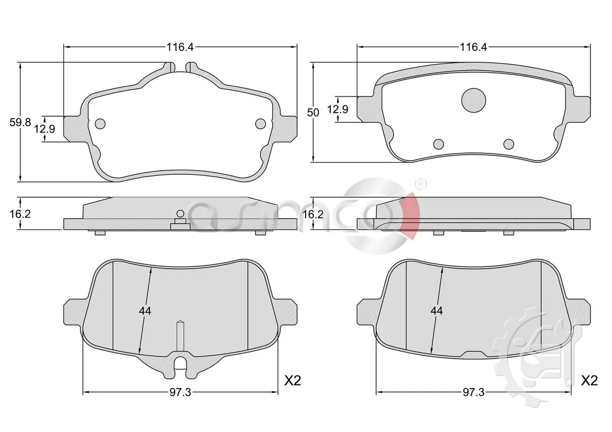 Asimco Rear Brake Pads for Mercedes-Benz A-Class