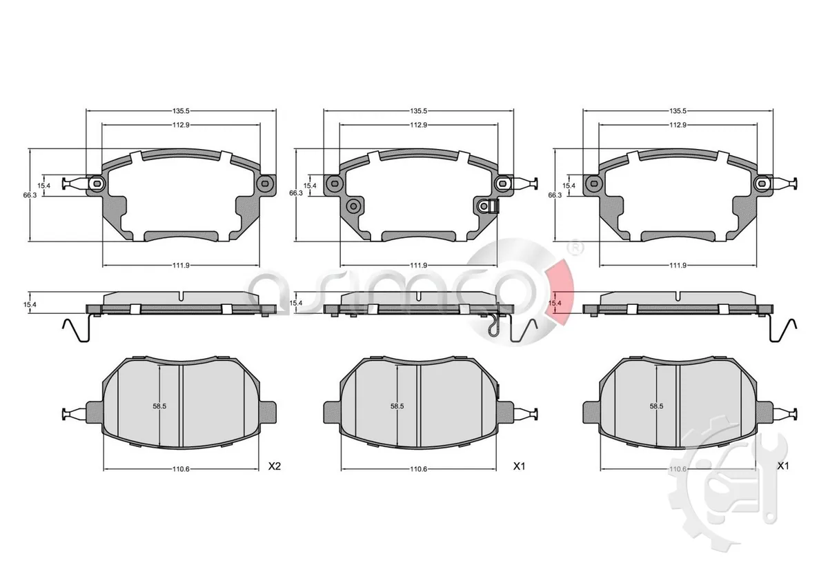 Asimco Front Brake Pads for Infiniti FX