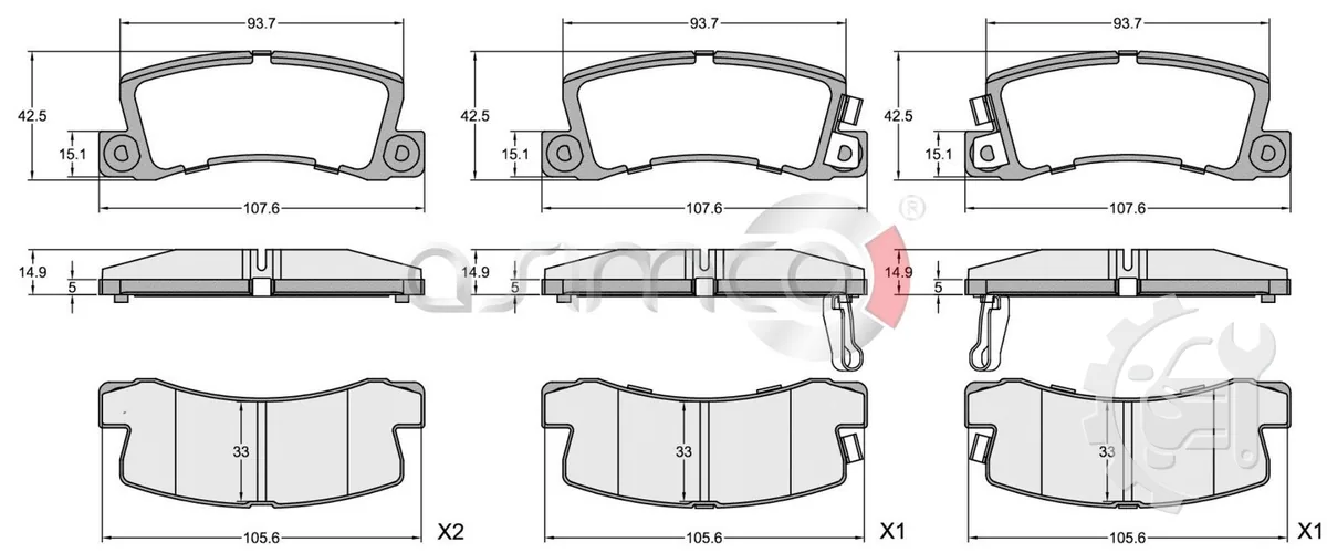 Asimco Rear Brake Pads for Opel Corsa
