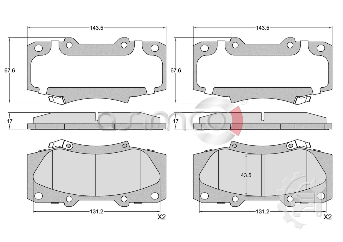 Asimco Front Brake Pads for Toyota Fortuner