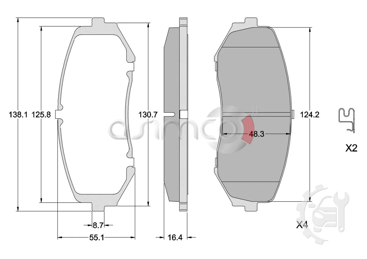 Asimco Front Brake Pads for Suzuki XL7