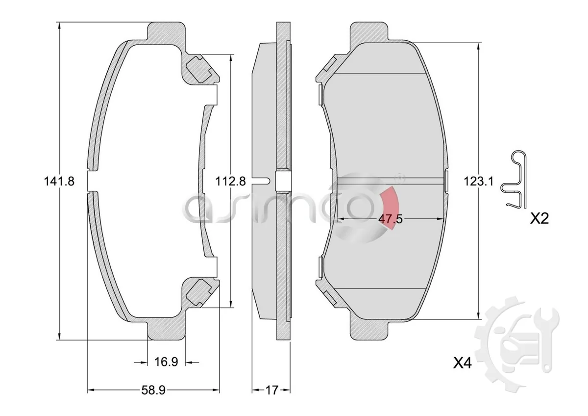 Asimco Front Brake Pads for Honda Civic