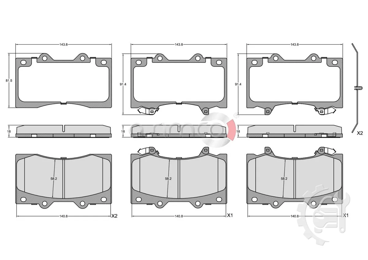 Asimco Front Brake Pads for Nissan Patrol (From 2010)