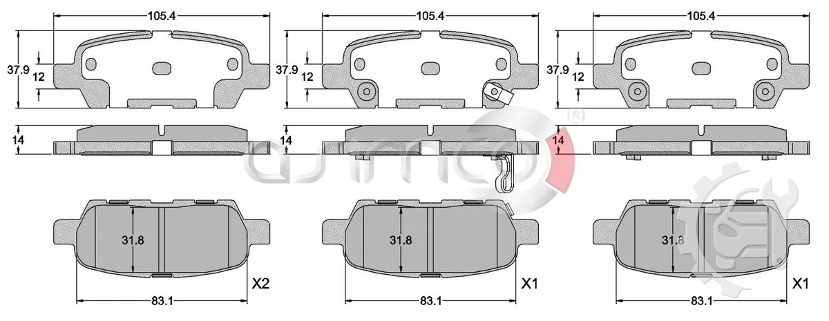 Asimco Rear Brake Pads for Infiniti JX