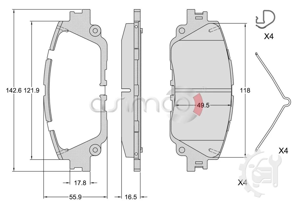 Asimco Front Brake Pads for Toyota Harrier (From 2020)