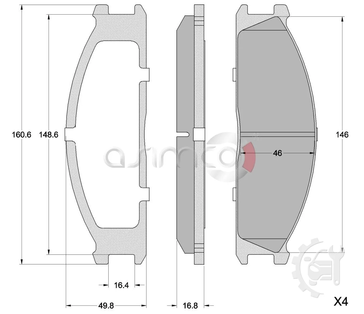 Asimco Front Brake Pads for Nissan Urvan (1982–1988)