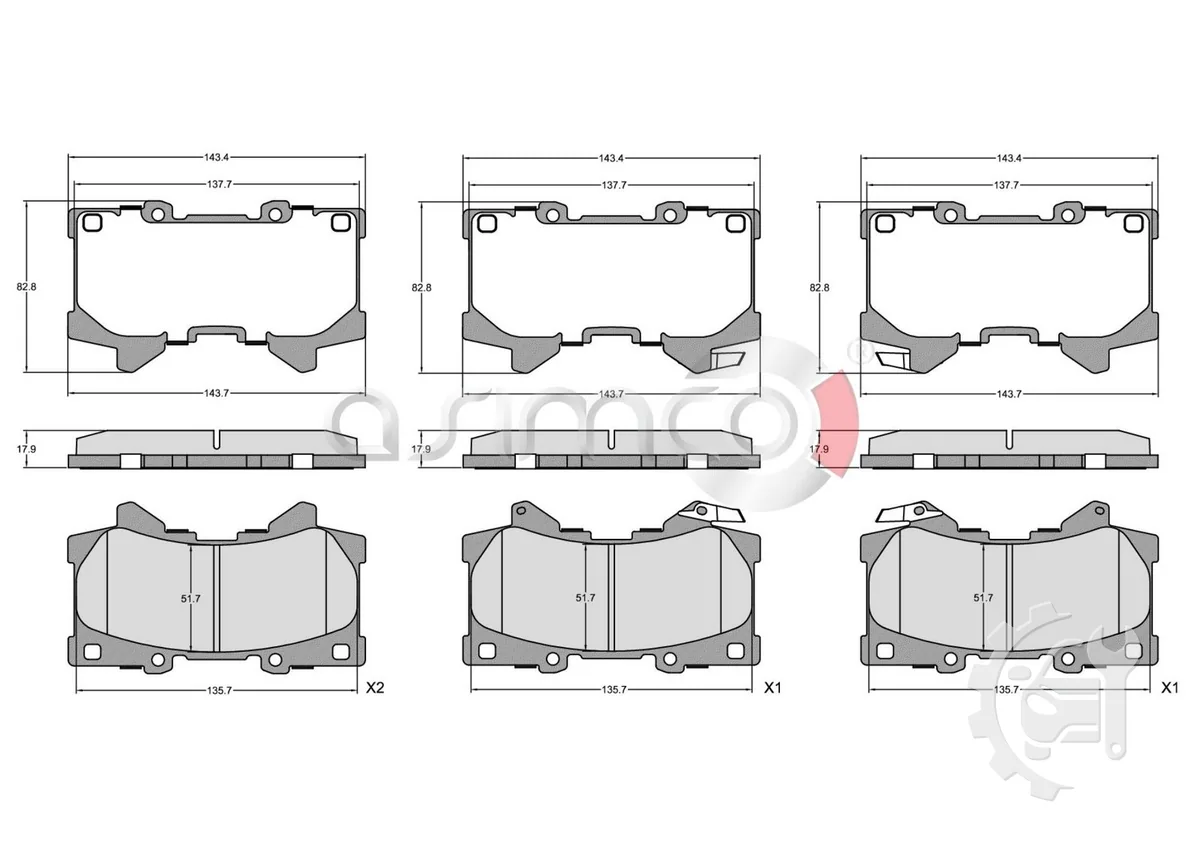 Asimco Front Brake Pads for Toyota Land Cruiser (From 2024)