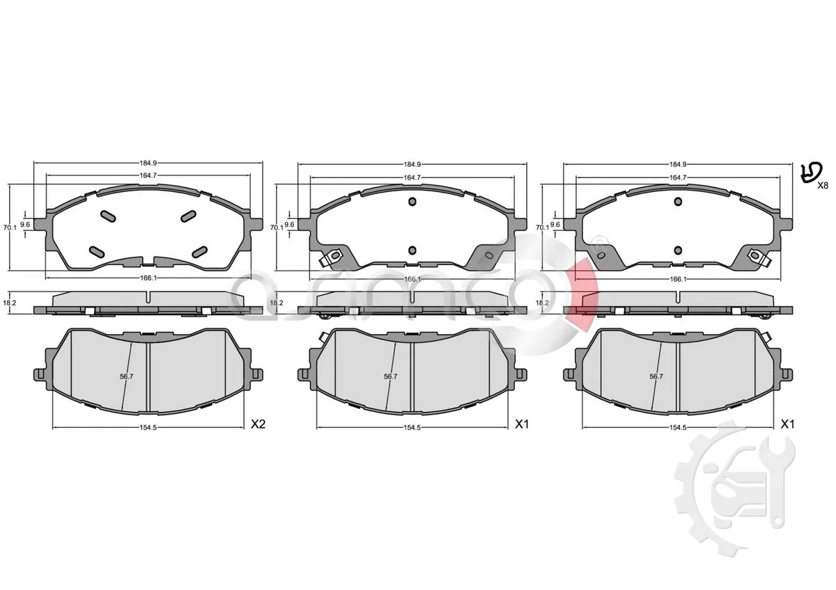 Asimco Front Brake Pads for Ford Explorer