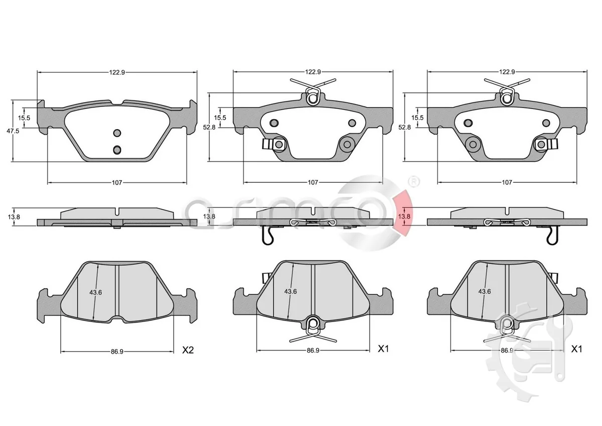 Asimco Rear Brake Pads for Subaru Crosstrek