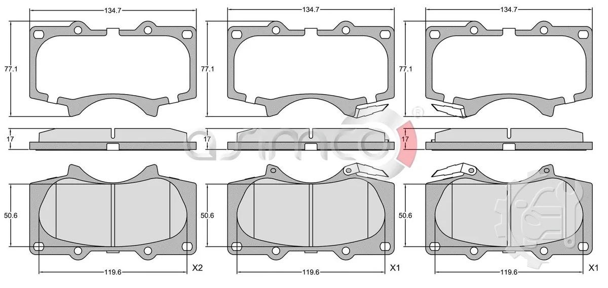 Asimco Front Brake Pads for Toyota Land Cruiser (From 2002)