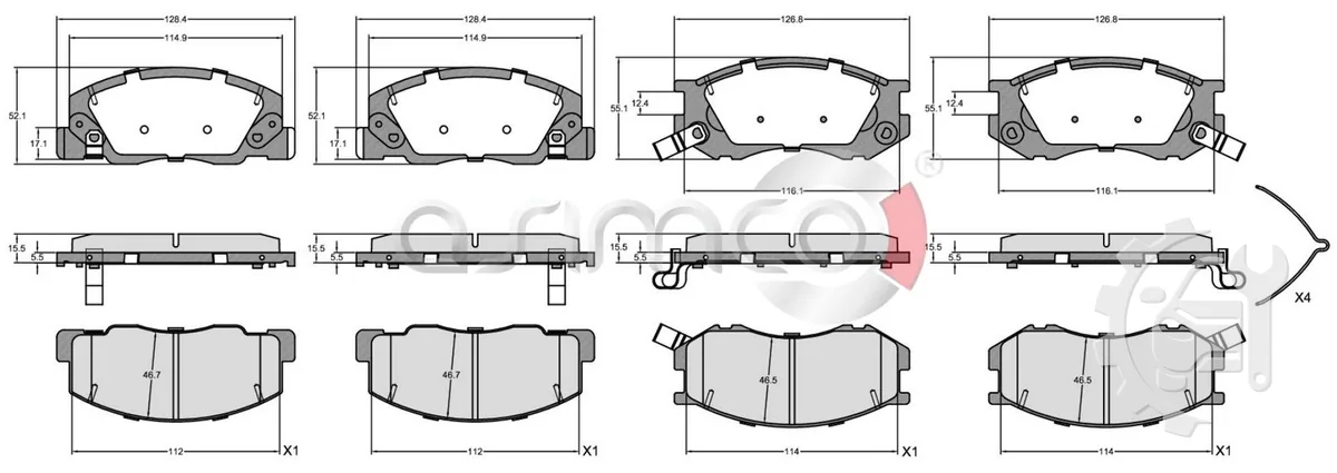 Asimco Front Brake Pads for Toyota Estima