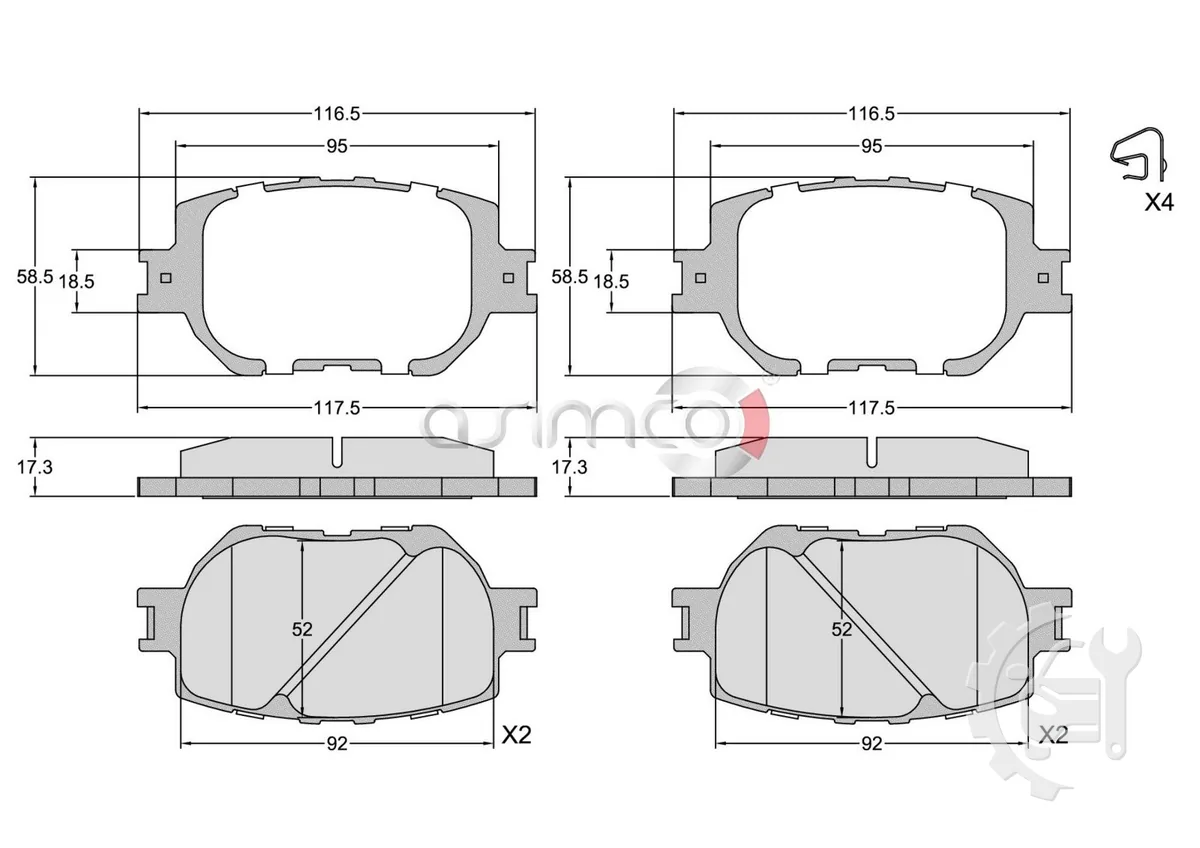Asimco Front Brake Pads for Toyota Crown