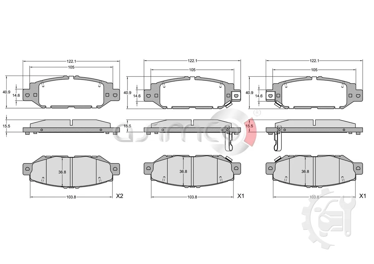 Asimco Rear Brake Pads for Toyota Crown (1991–1999)