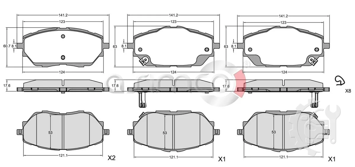 Asimco Front Brake Pads for Toyota C-HR (NGX10, ZGX10/11)