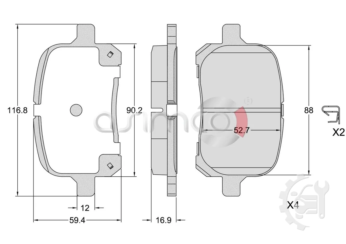 Asimco Front Brake Pads for Toyota Harrier (1997–2003)