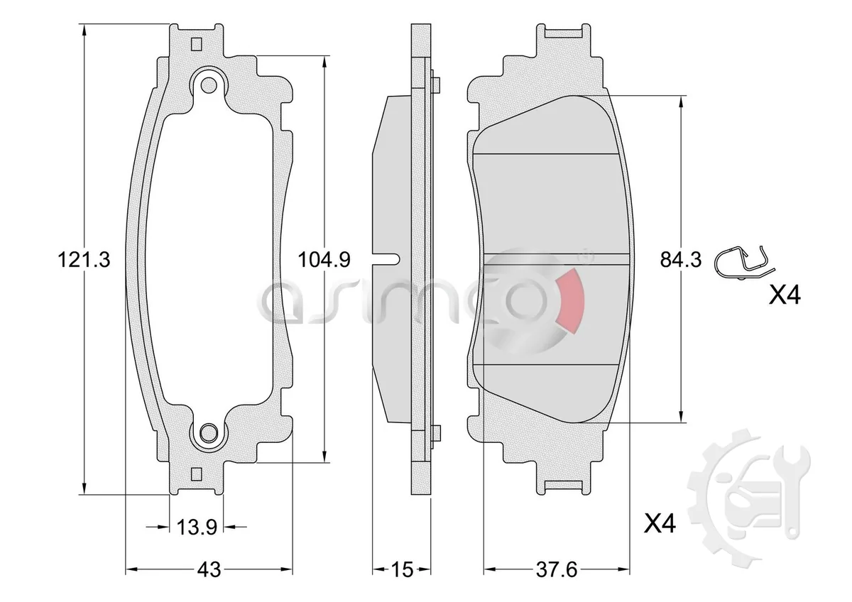 Asimco Rear Brake Pads for Toyota Harrier (From 2017)