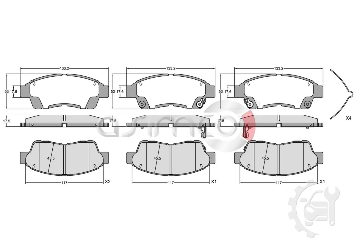 Asimco Front Brake Pads for Toyota Caldina