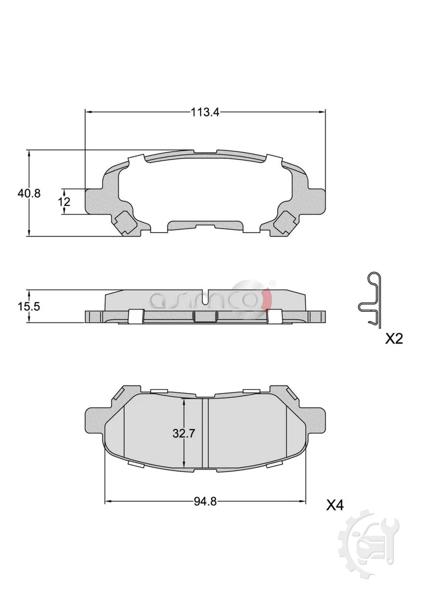 Asimco Rear Brake Pads for Toyota Kluger
