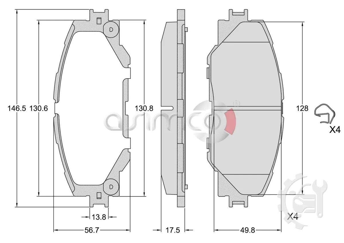 Asimco Front Brake Pads for Toyota Auris (2006–2018)