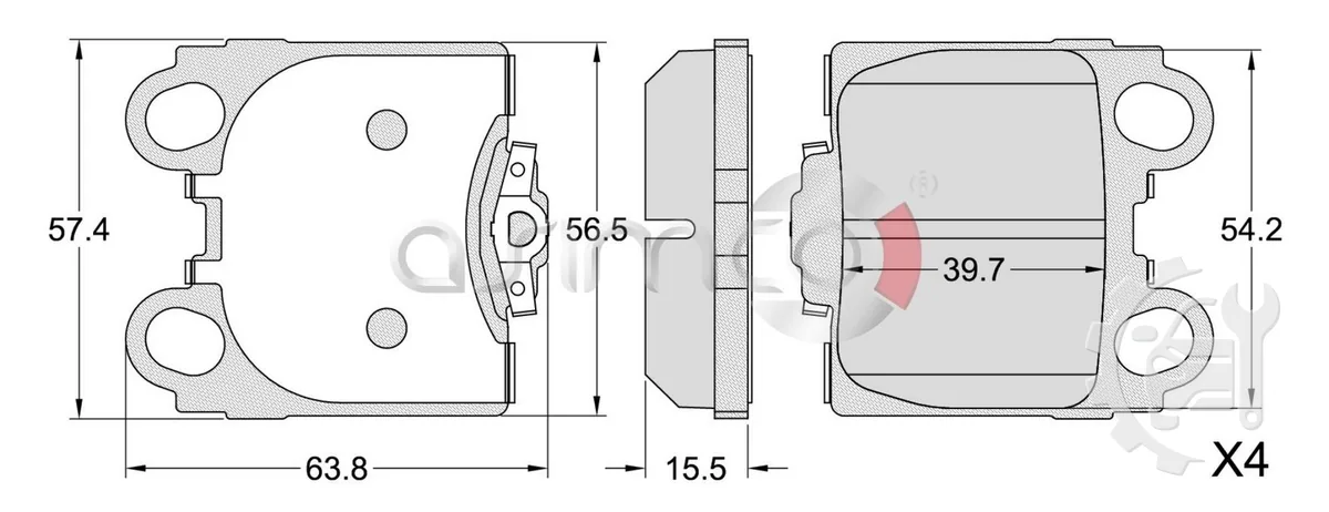 Asimco Rear Brake Pads for Toyota Verossa