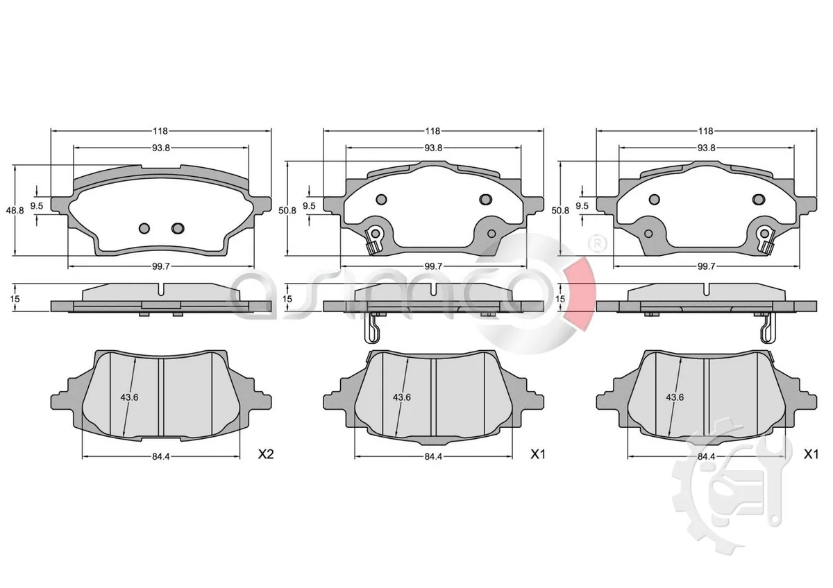 Asimco Rear Brake Pads for Toyota Yaris