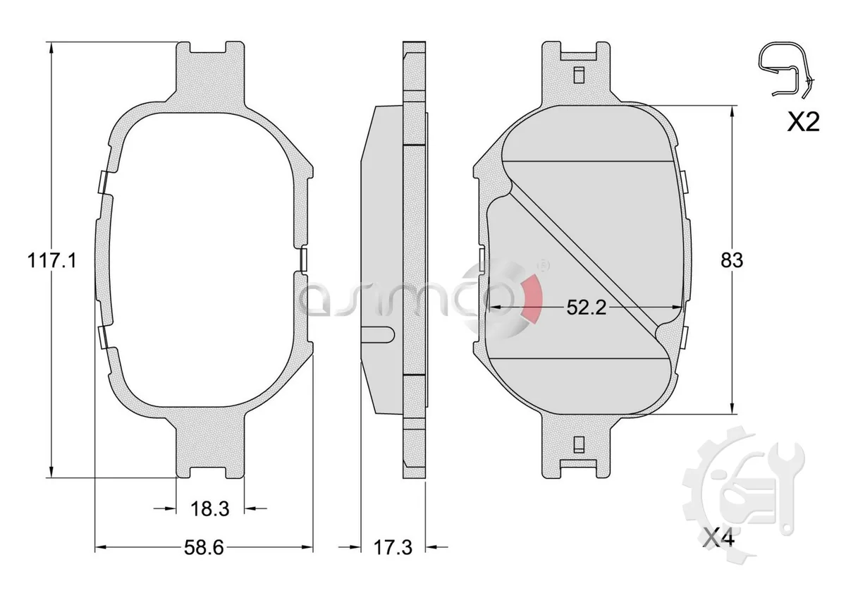 Asimco Front Brake Pads for Toyota Verossa