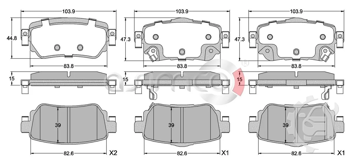 Asimco Rear Brake Pads for Nissan X-Trail (From 2017)