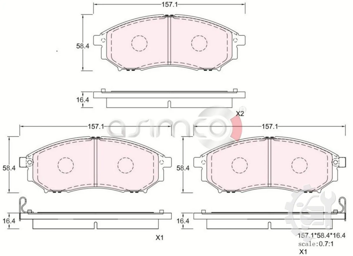 Asimco Front Brake Pads for Nissan Xterra