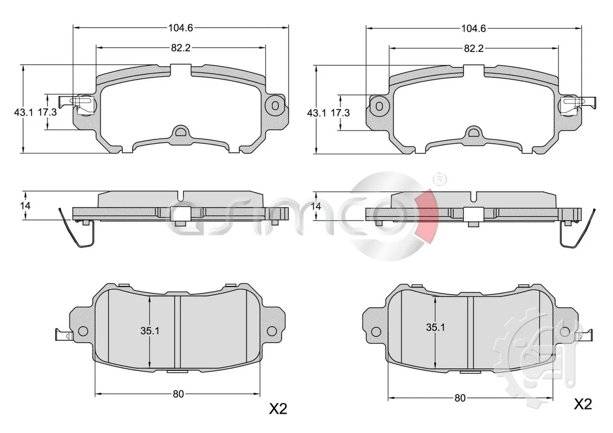 Asimco Rear Brake Pads for Mazda CX-5 (2012–2017)