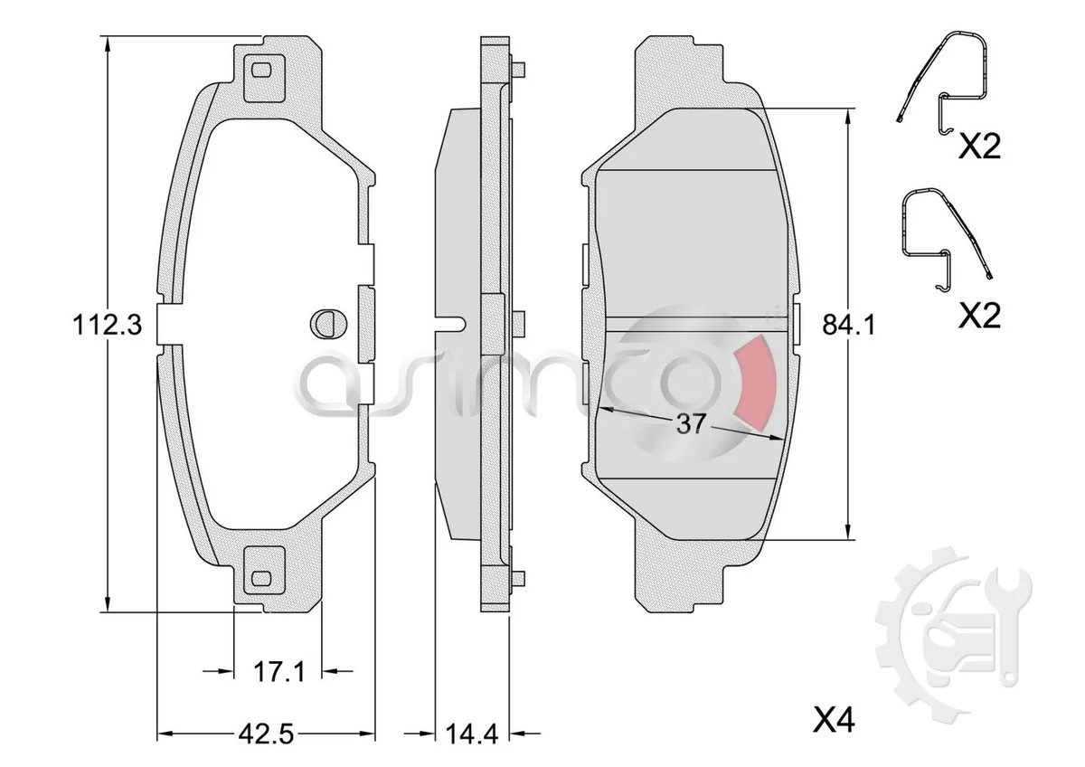 Asimco Rear Brake Pads for Mazda CX-5 (2011–2022)