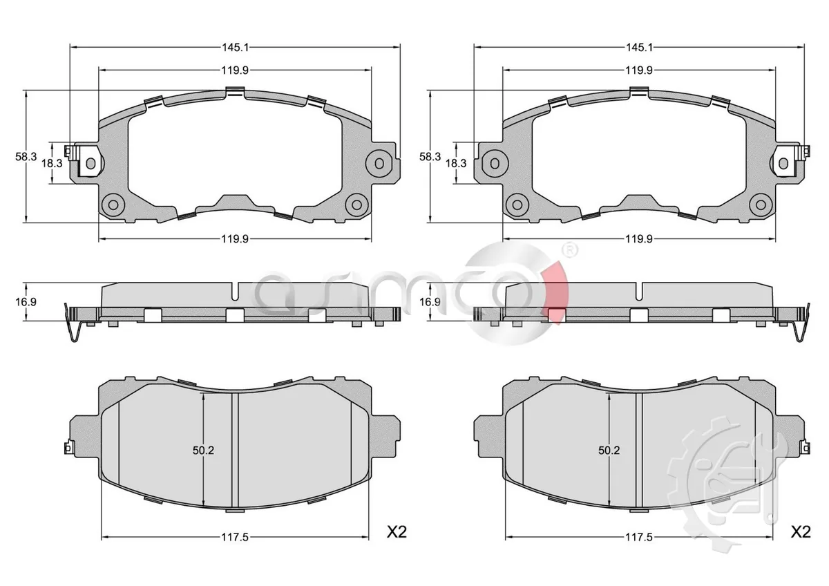 Asimco Front Brake Pads for Subaru XV