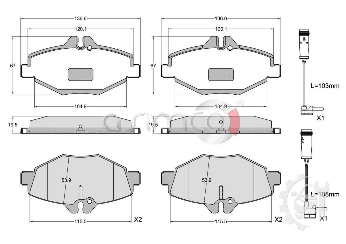 Asimco Front Brake Pads for Mercedes-Benz E-Class (2002–2008)