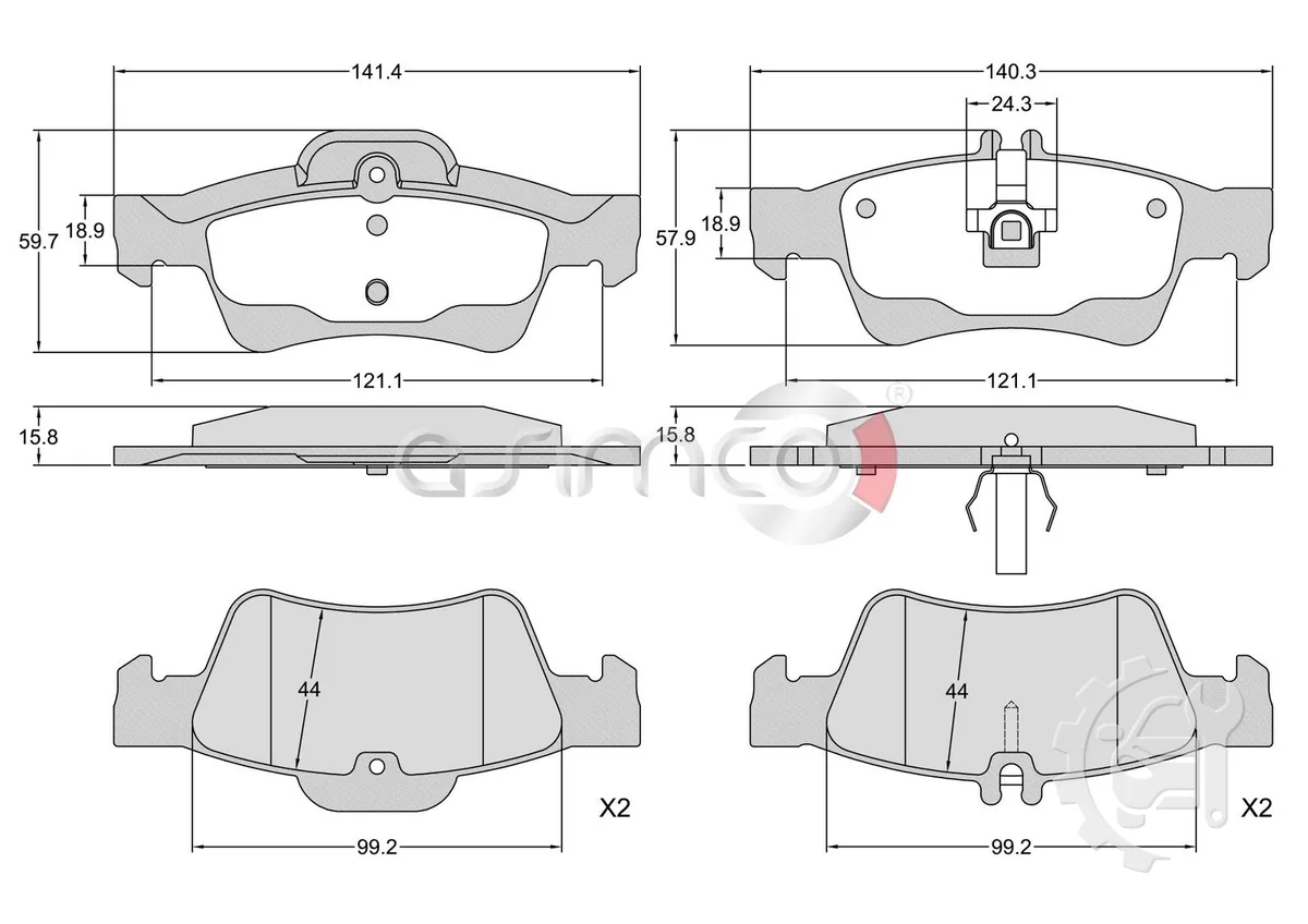 Asimco Rear Brake Pads for Mercedes-Benz E-Class