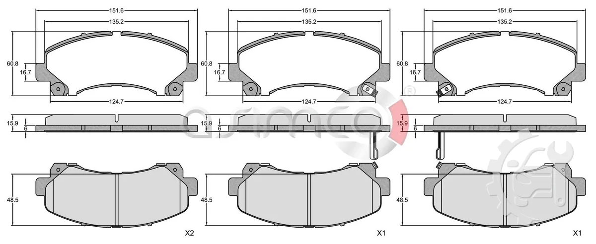 Asimco Front Brake Pads for LDV T60